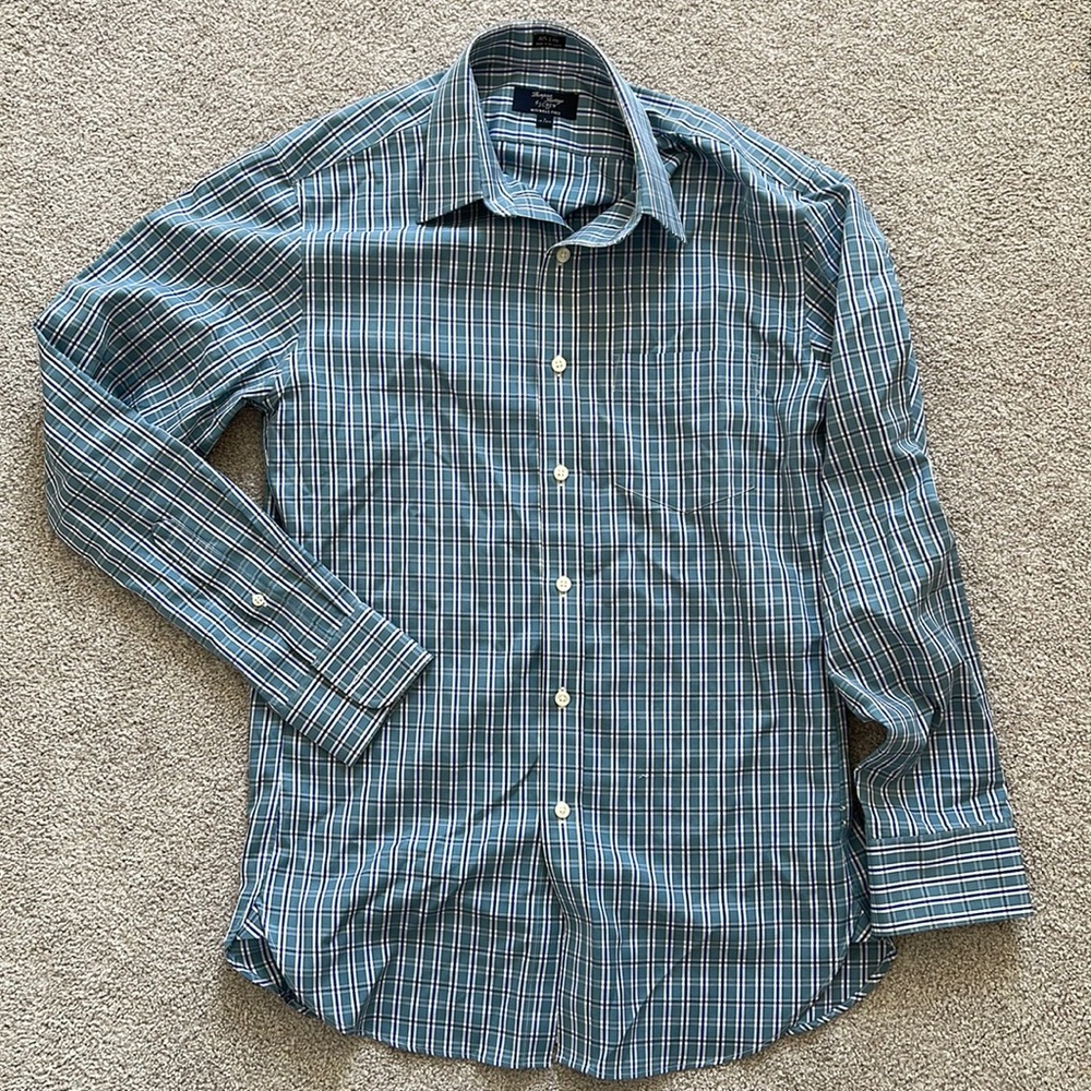 NWOT J. Crew Factory Mens Long Sleeve Plaid Button Down Shirt Sz Small (14-14.5)